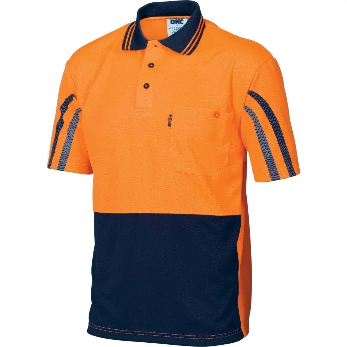 Dnc Workwear Hi-vis Cool-breathe Printed Short Sleeve Stripe Polo - 3752 Metro Workwear.
